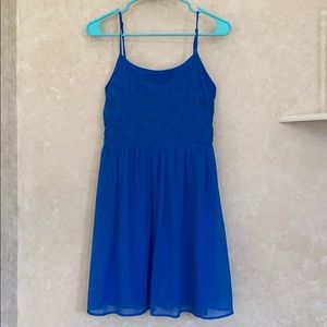 Royal Blue Flowy Sundress with threaded designs